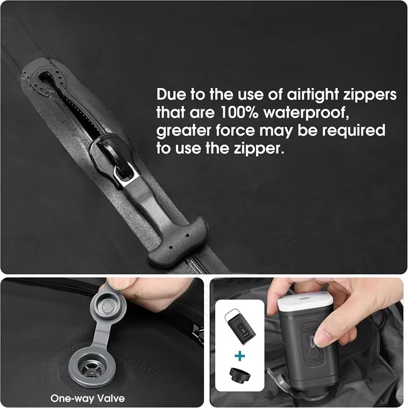 Vacuum Compression Bags for Travel Essentials, Space Saver Bags for Luggage Suitcase, Waterproof Packing Organizer for Clothes