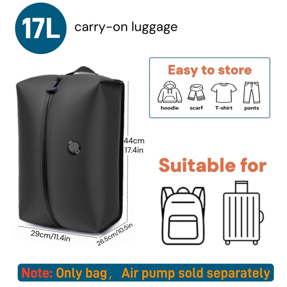 Vacuum Compression Bags for Travel Essentials, Space Saver Bags for Luggage Suitcase, Waterproof Packing Organizer for Clothes