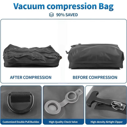 Vacuum Compression Bags for Travel Essentials, Space Saver Bags for Luggage Suitcase, Waterproof Packing Organizer for Clothes